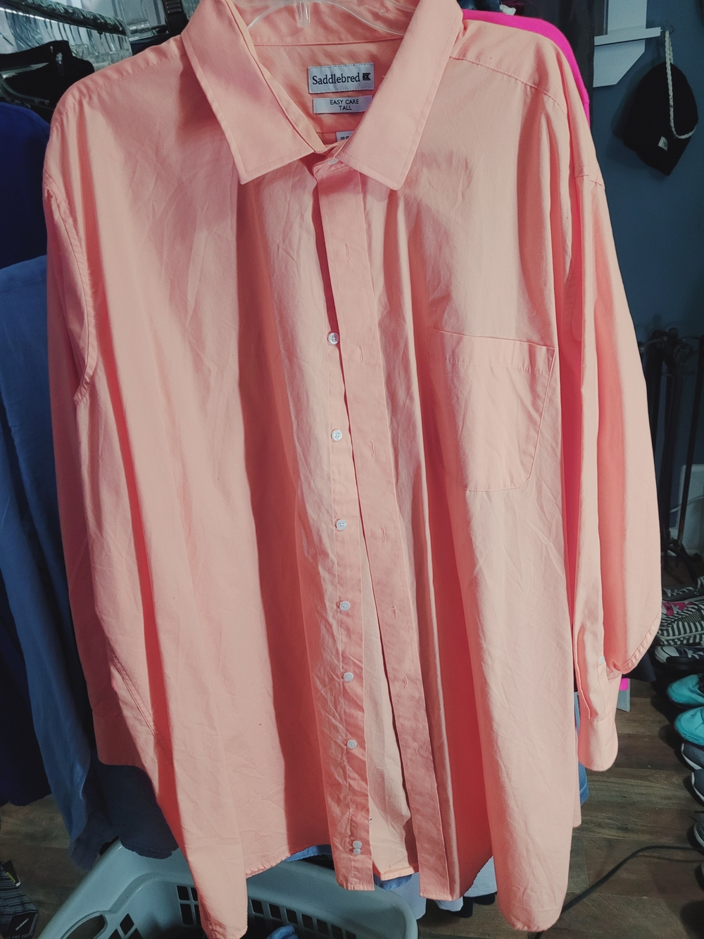 Saddlebred Peach Long-Sleeve Button-Up Shirt